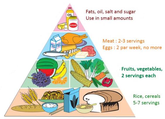 The higher one climbs, the less we need to consume food of that group ...