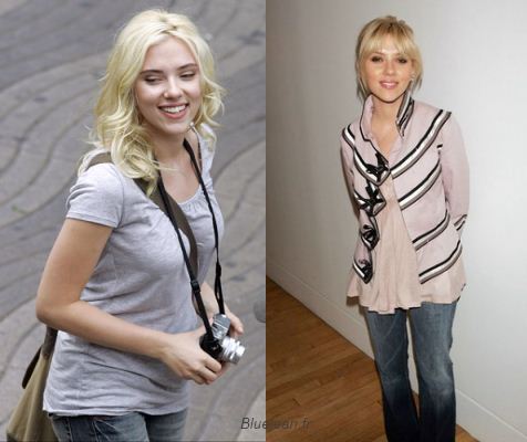 Scarlett Johanson, before and after. No longer curly