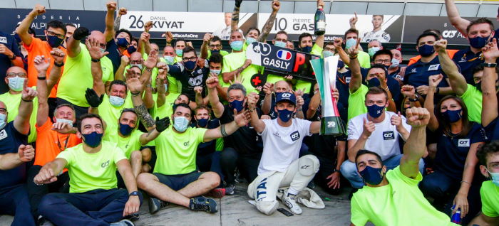 Monza 2020 l'équipe célèbre la victoire