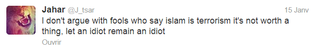 Tweet about islam