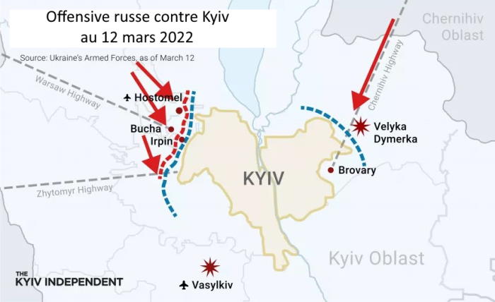 Offensive russe contre Kyiv au 12 mars