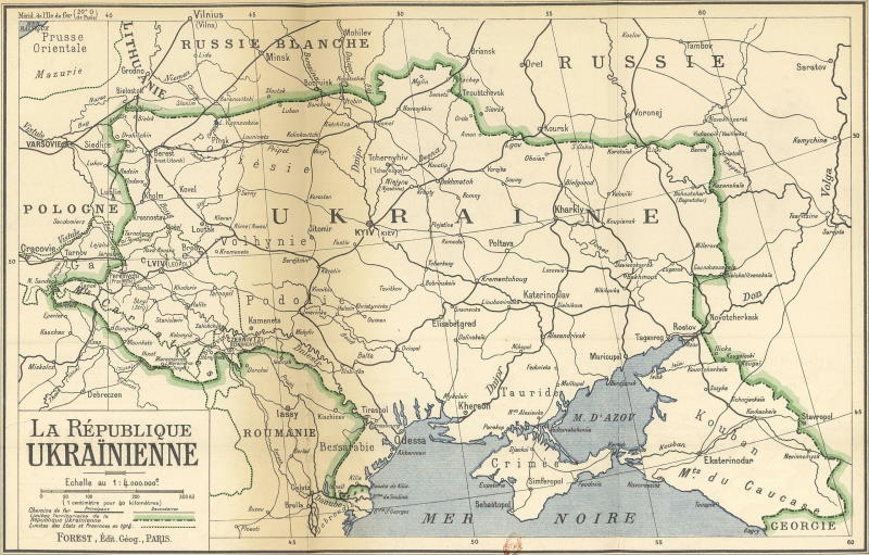 Carte de l'Ukraine en 1917