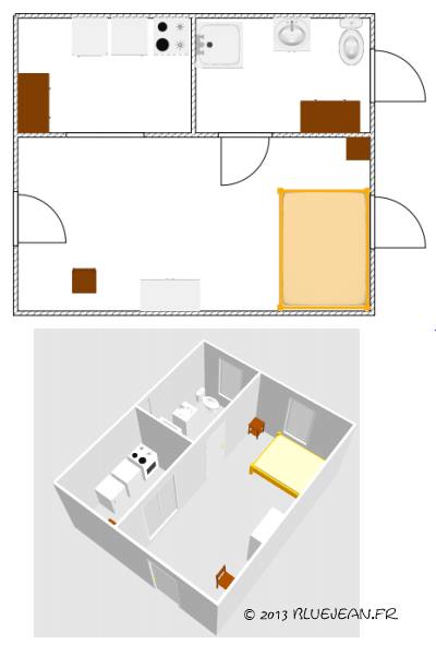 Plan for a rectangular flat