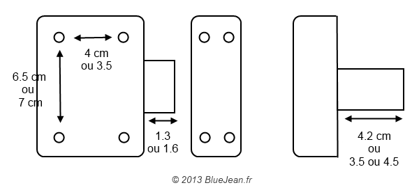 Dimensions d'un verrou