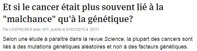 Cancer malchance par l'Express