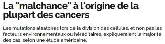 Cancer malchance l'obs