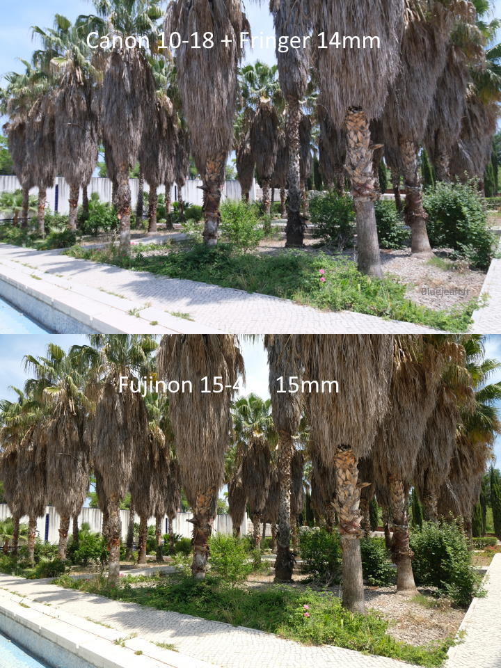 Fujinon 14-45 vs Canon 10-15 angle de vision