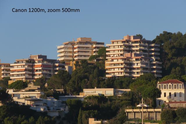 Buildings at 1200 meters, picture shot with Canon SX60 and zoom 25x