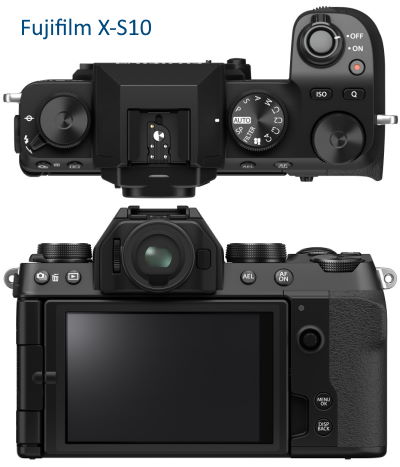 Fujifilm X-S10 from top and back