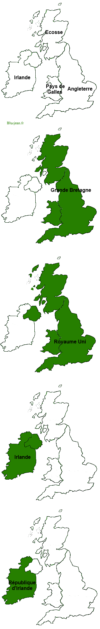 Quelle est la différence entre la Grande-Bretagne, l'Angleterre et le  Royaume-Uni ?