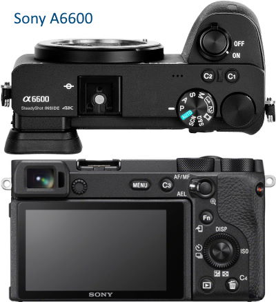Sony A6600 from top and back